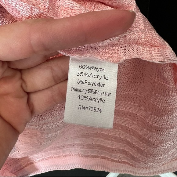 MISOOK Women's Pink Black Trim knit Cardigan Jacket Size M - Picture 9 of 11